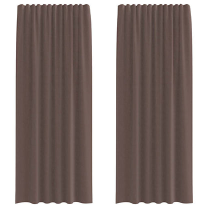 Voile Vorhänge mit Lasche 2 Stk. Braun