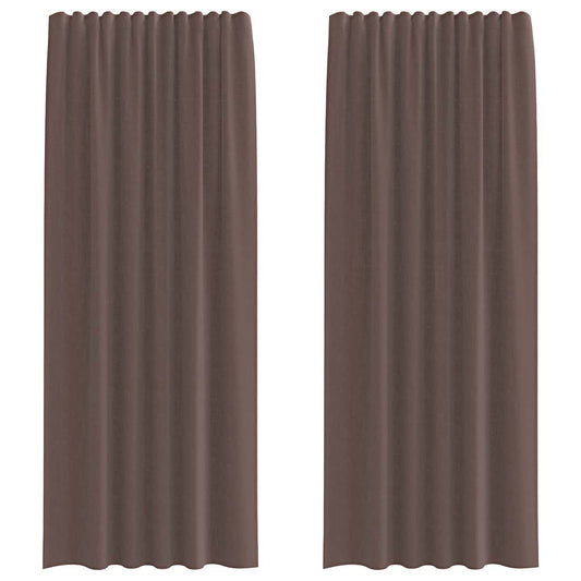 Voile Vorhänge mit Lasche 2 Stk. Braun