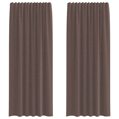 Voile Vorhänge mit Lasche 2 Stk. Braun