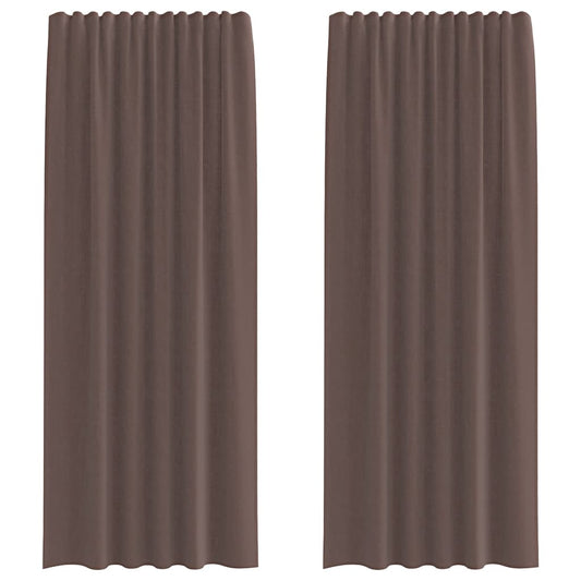 Voile Vorhänge mit Lasche 2 Stk. Braun