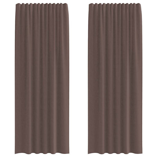 Voile Vorhänge mit Lasche 2 Stk. Braun