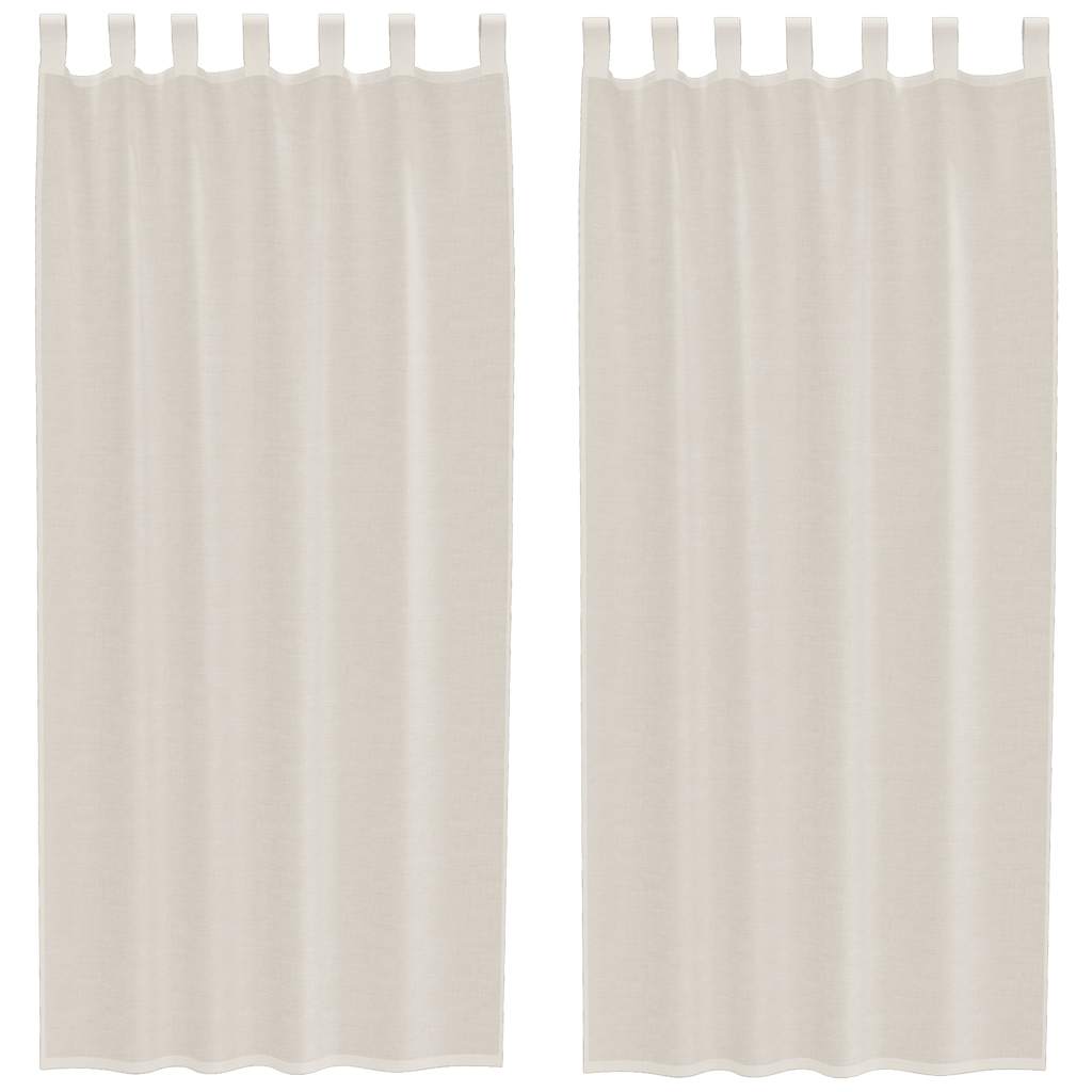 Voile Vorhänge mit Lasche 2 Stk. Creme