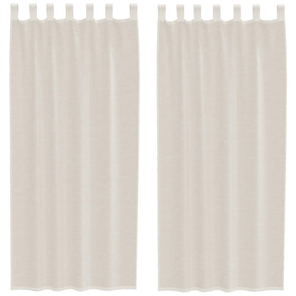 Voile Vorhänge mit Lasche 2 Stk. Creme