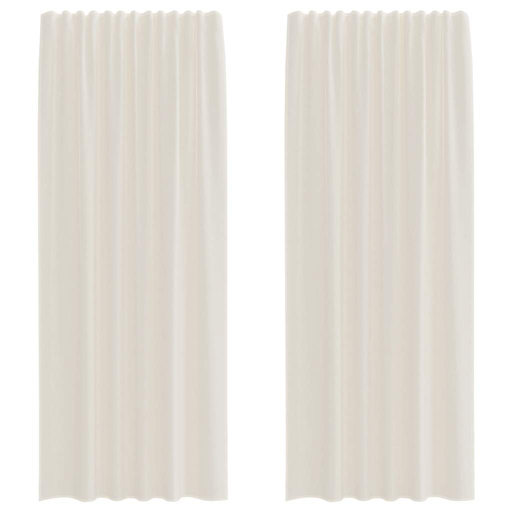 Voile Vorhänge mit Lasche 2 Stk. Creme