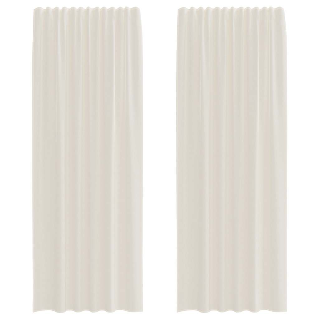 Voile Vorhänge mit Lasche 2 Stk. Creme