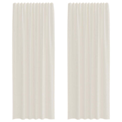 Voile Vorhänge mit Lasche 2 Stk. Creme