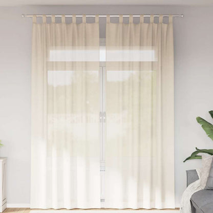 Voile Vorhänge mit Lasche 2 Stk. Creme
