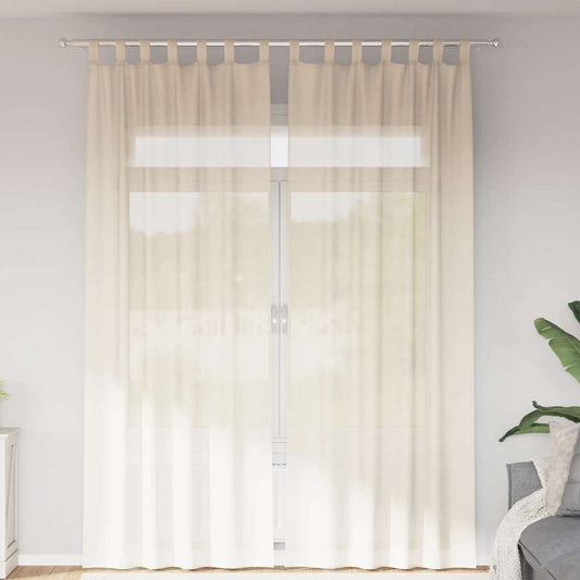 Voile Vorhänge mit Lasche 2 Stk. Creme