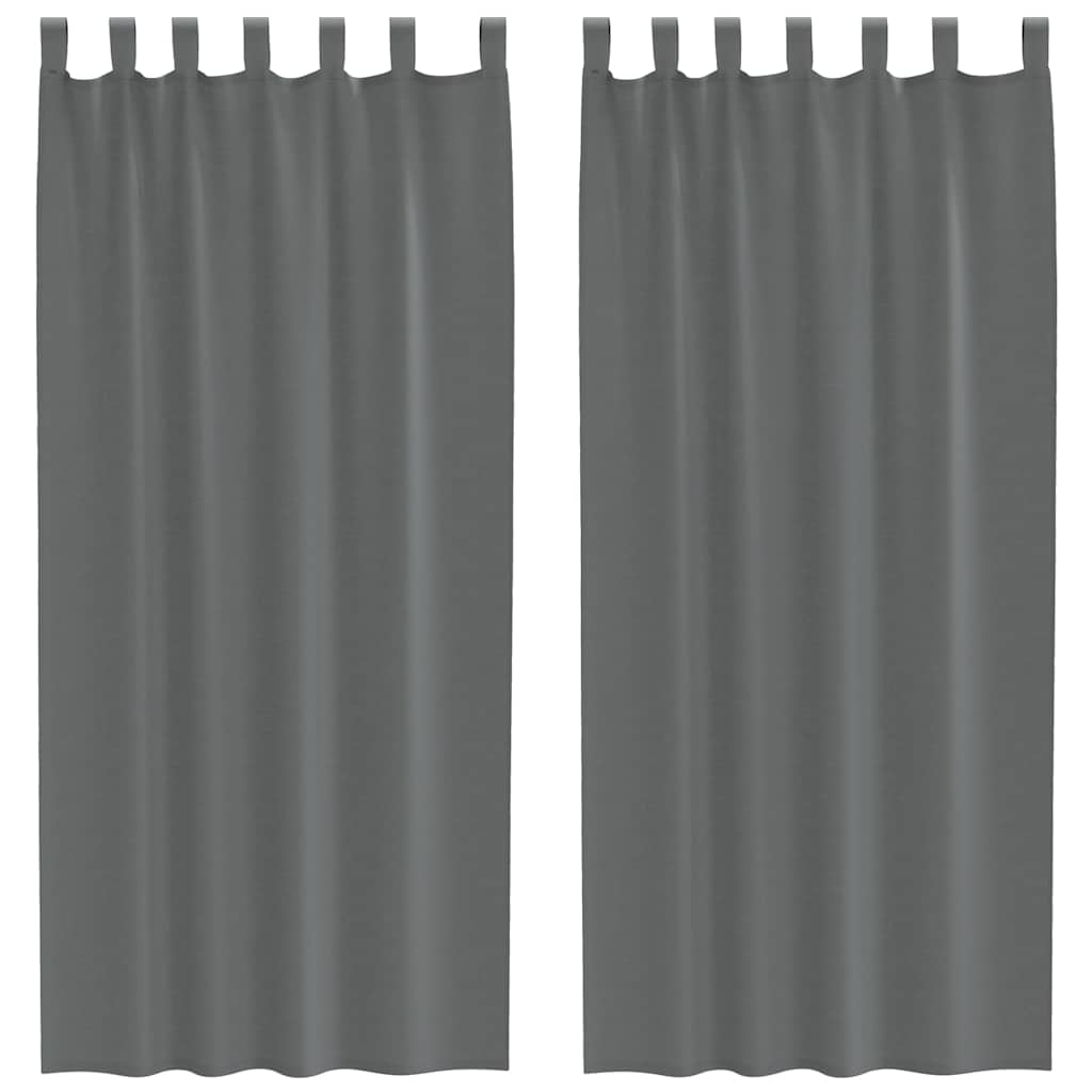 Voile Vorhänge mit Schlaufen 2 Stk. Dunkelgrau 140x225 cm