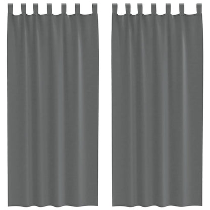 Voile Vorhänge mit Schlaufen 2 Stk. Dunkelgrau 140x225 cm