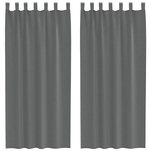 Voile Vorhänge mit Schlaufen 2 Stk. Dunkelgrau 140x225 cm