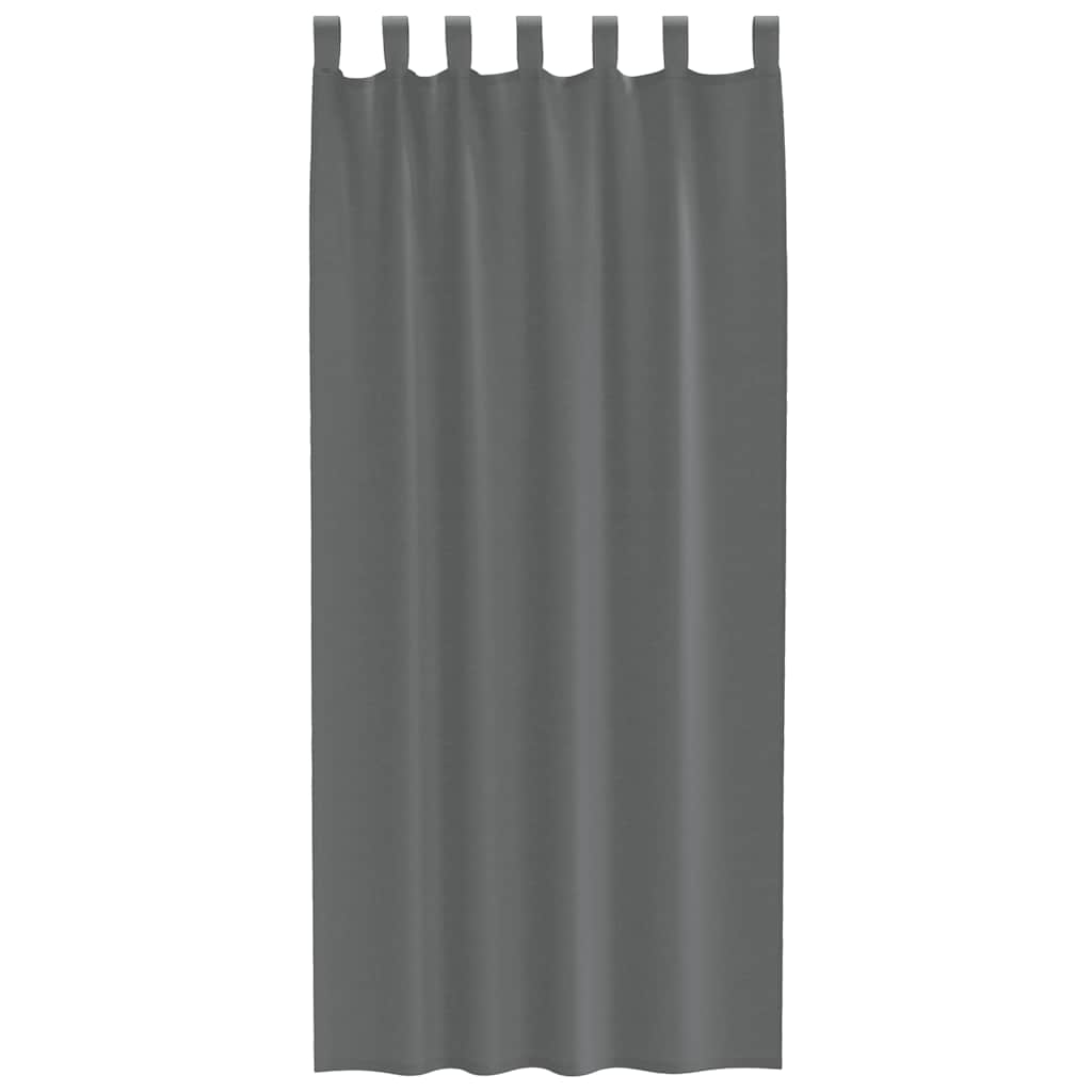 Voile Vorhänge mit Schlaufen 2 Stk. Dunkelgrau 140x225 cm