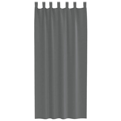 Voile Vorhänge mit Schlaufen 2 Stk. Dunkelgrau 140x225 cm
