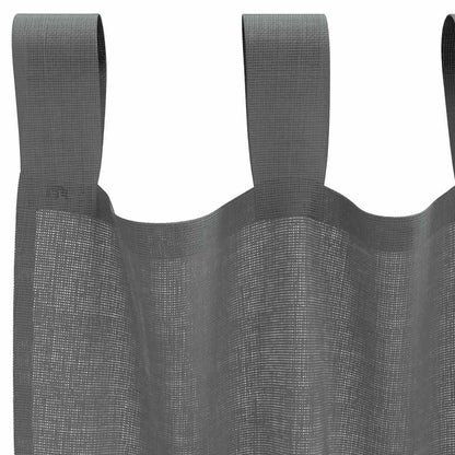 Voile Vorhänge mit Schlaufen 2 Stk. Dunkelgrau 140x225 cm