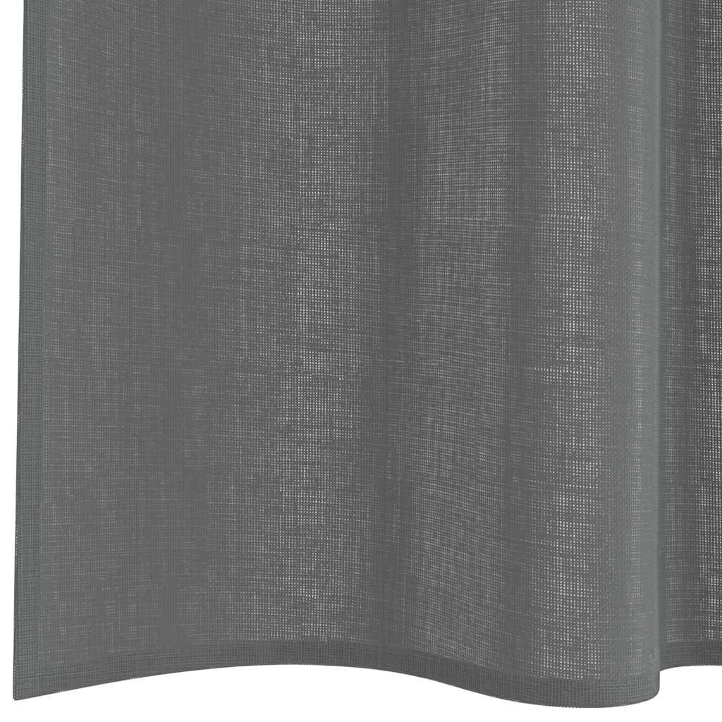 Voile Vorhänge mit Schlaufen 2 Stk. Dunkelgrau 140x225 cm