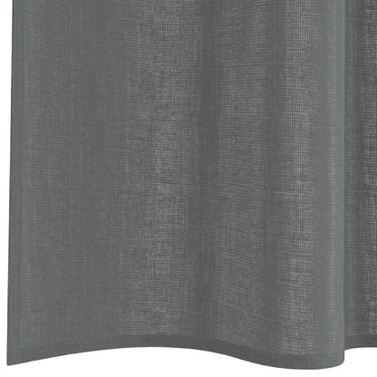 Voile Vorhänge mit Schlaufen 2 Stk. Dunkelgrau 140x225 cm