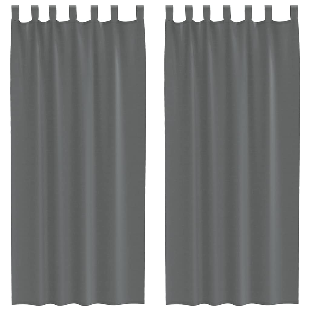 Voile Vorhänge mit Schlaufen 2 Stk. Dunkelgrau 140x245 cm