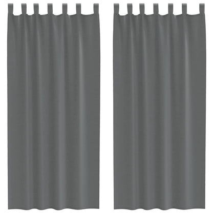 Voile Vorhänge mit Schlaufen 2 Stk. Dunkelgrau 140x245 cm