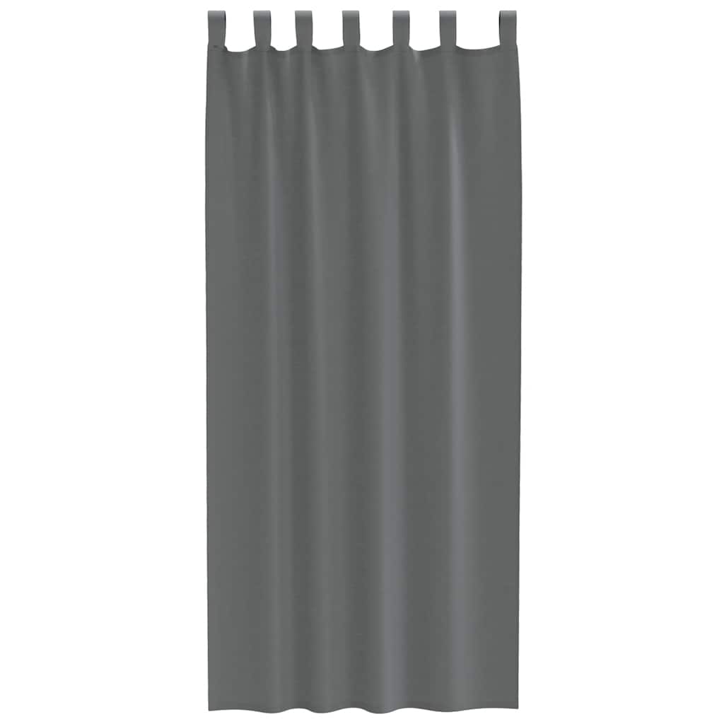 Voile Vorhänge mit Schlaufen 2 Stk. Dunkelgrau 140x245 cm
