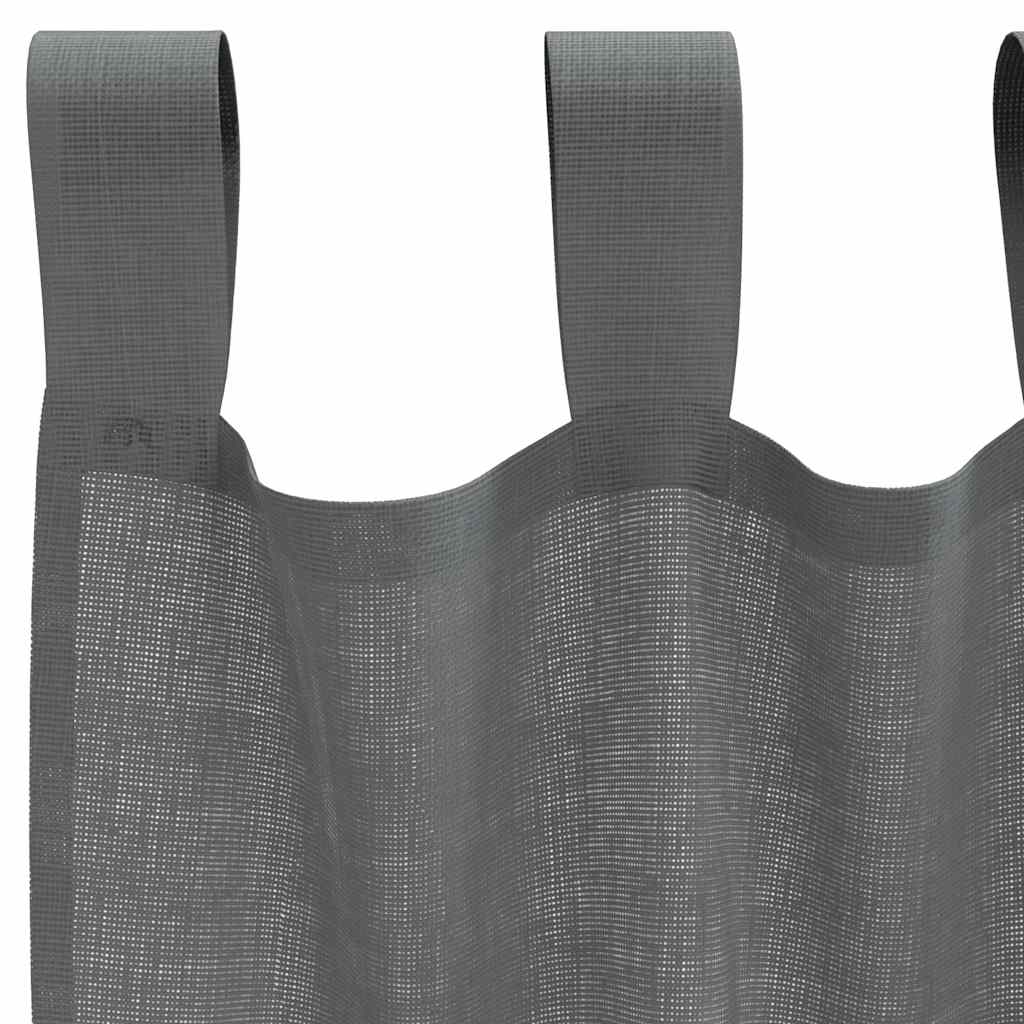 Voile Vorhänge mit Schlaufen 2 Stk. Dunkelgrau 140x245 cm