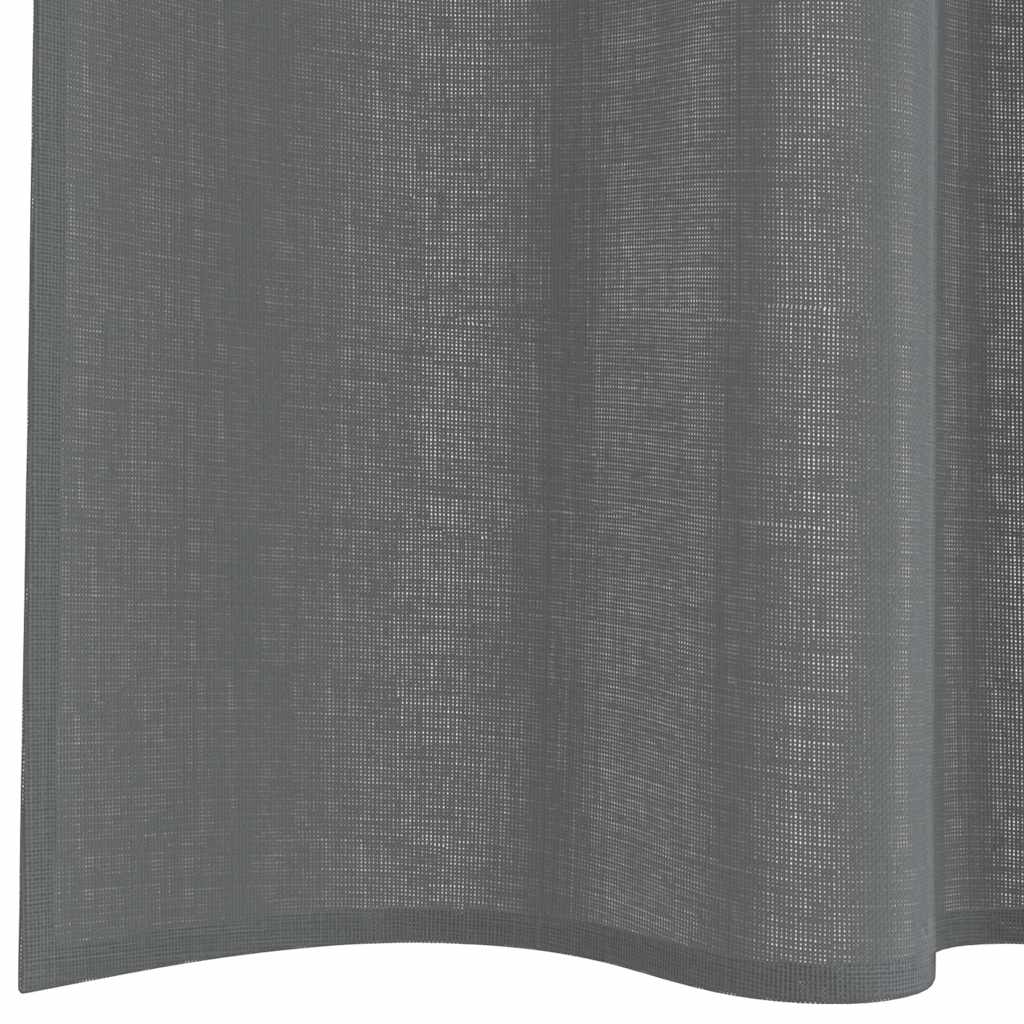 Voile Vorhänge mit Schlaufen 2 Stk. Dunkelgrau 140x245 cm