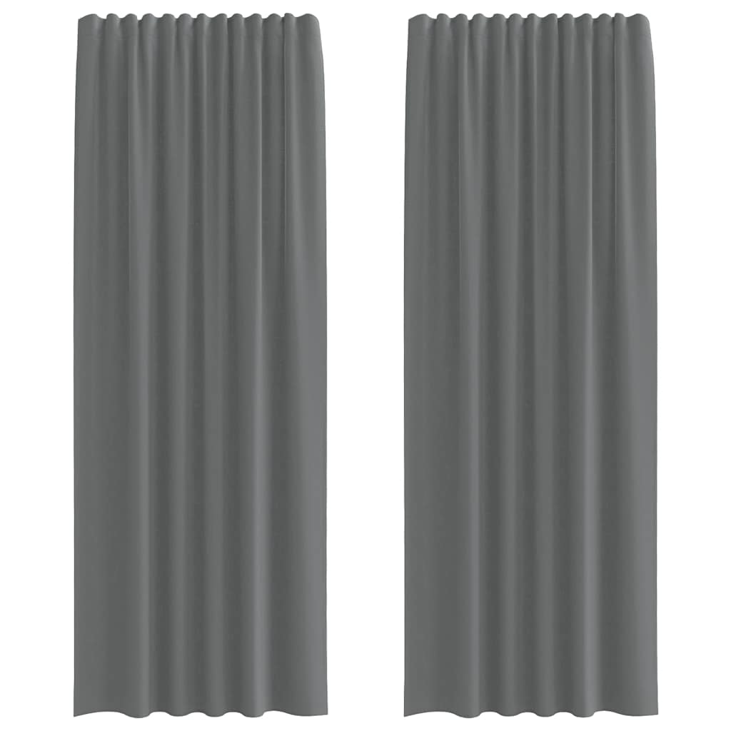 Voile Vorhänge mit Schlaufen 2 Stk. Dunkelgrau 140x260 cm