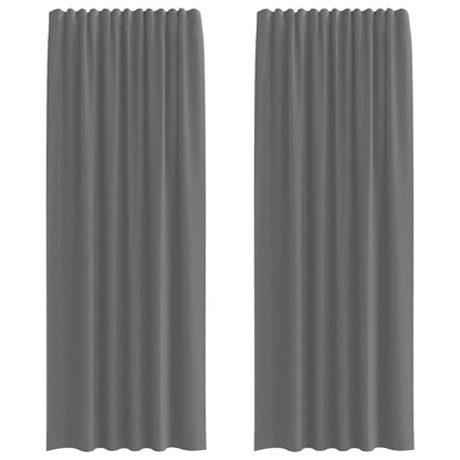 Voile Vorhänge mit Schlaufen 2 Stk. Dunkelgrau 140x260 cm