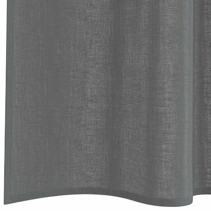 Voile Vorhänge mit Schlaufen 2 Stk. Dunkelgrau 140x260 cm