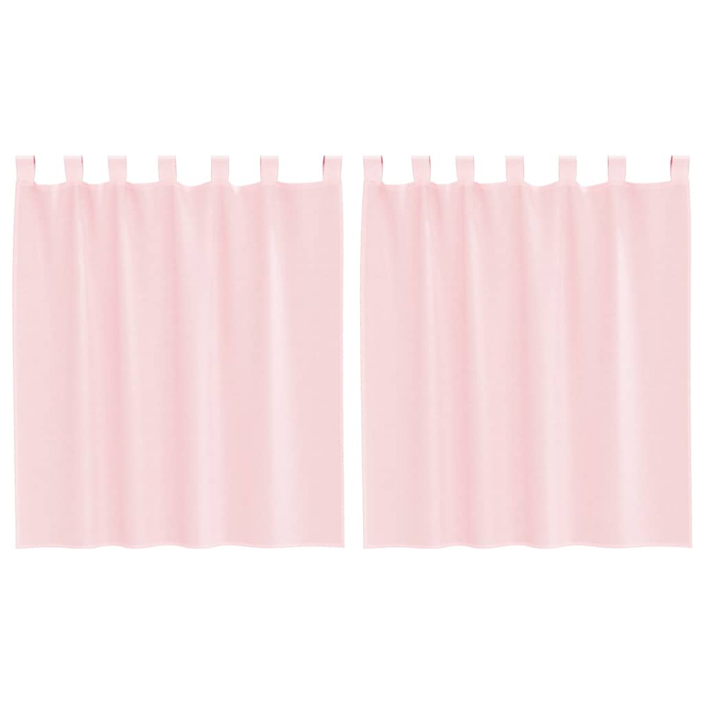 Voile Vorhänge mit Schlaufen 2 Stk. Hellrosa 140x140 cm