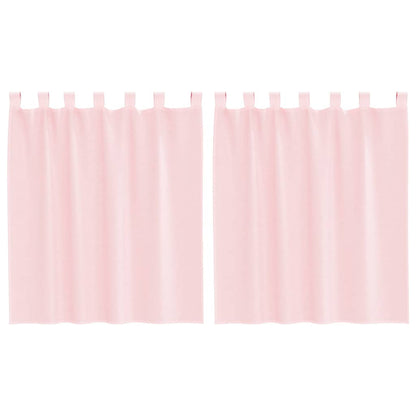 Voile Vorhänge mit Schlaufen 2 Stk. Hellrosa 140x140 cm