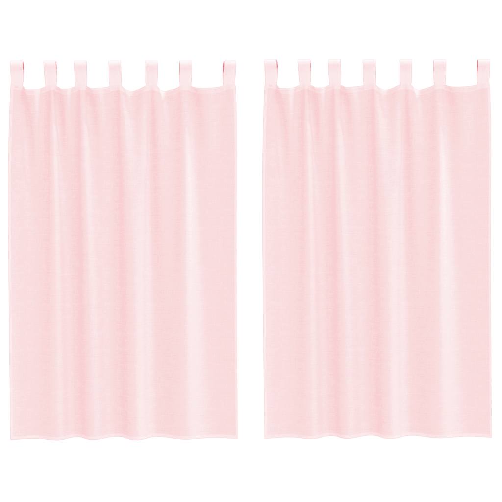 Voile Vorhänge mit Schlaufen 2 Stk. Hellrosa 140x175 cm
