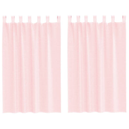 Voile Vorhänge mit Schlaufen 2 Stk. Hellrosa 140x175 cm