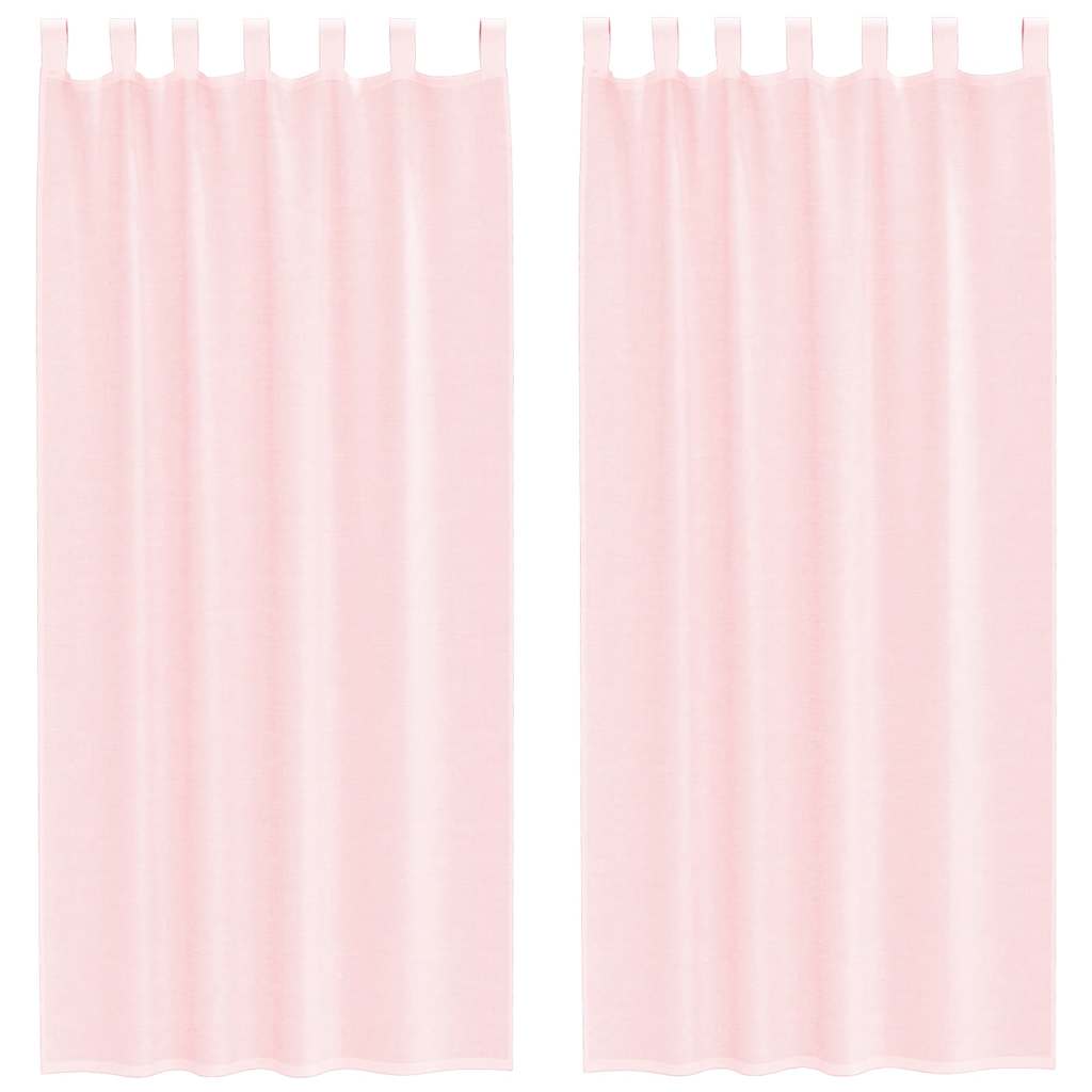 Voile Vorhänge mit Schlaufen 2 Stk. Hellrosa 140x225 cm