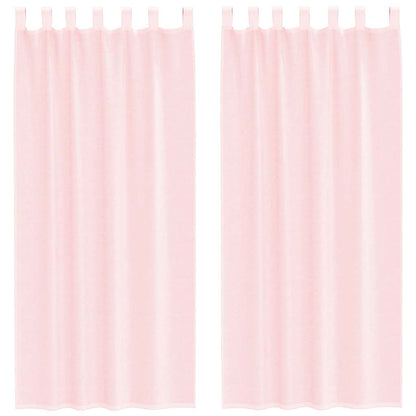 Voile Vorhänge mit Schlaufen 2 Stk. Hellrosa 140x225 cm