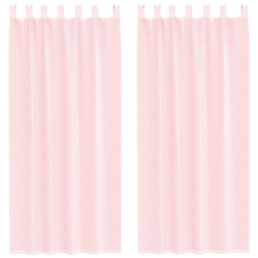 Voile Vorhänge mit Schlaufen 2 Stk. Hellrosa 140x225 cm