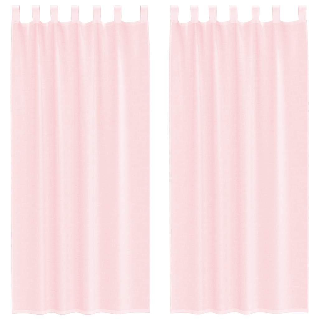 Voile Vorhänge mit Schlaufen 2 Stk. Hellrosa 140x245 cm