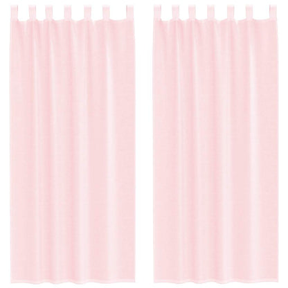 Voile Vorhänge mit Schlaufen 2 Stk. Hellrosa 140x245 cm