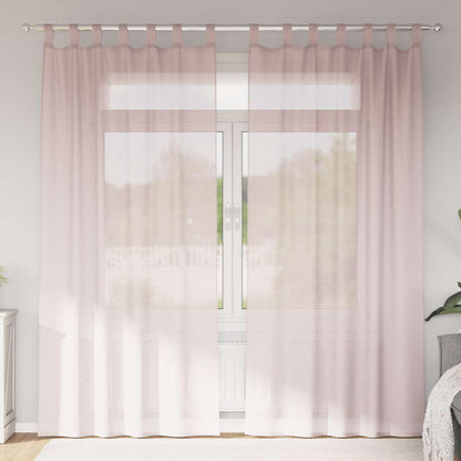 Voile Vorhänge mit Schlaufen 2 Stk. Hellrosa 140x245 cm