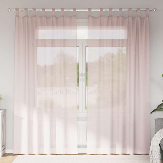 Voile Vorhänge mit Schlaufen 2 Stk. Hellrosa 140x245 cm