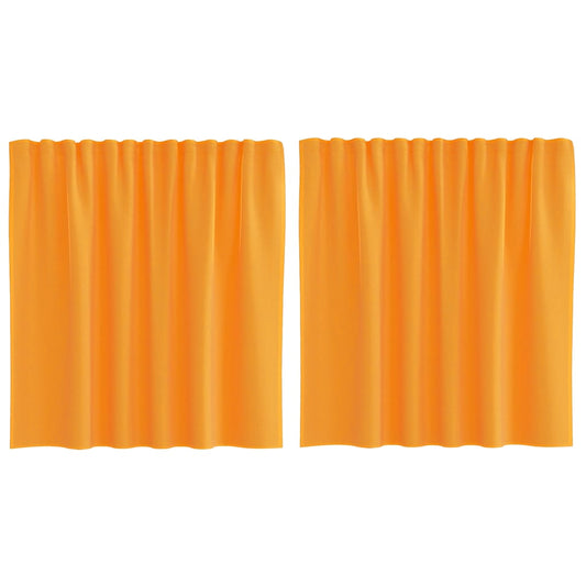 Voile Vorhänge mit Schlaufen 2 Stk. Orange 140x140 cm