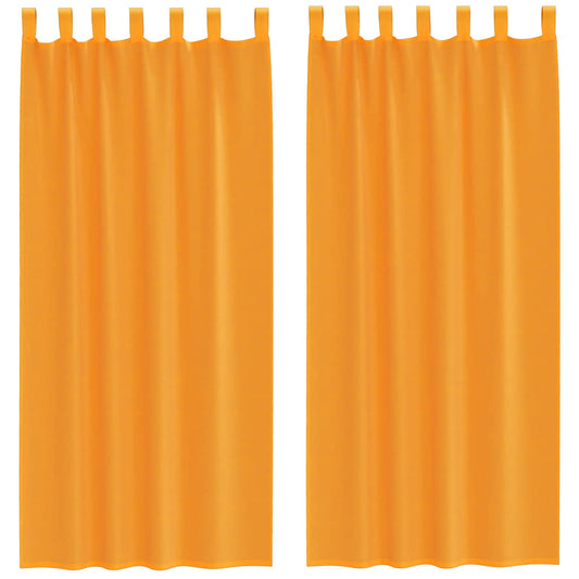 Voile Vorhänge mit Schlaufen 2 Stk. Orange 140x225 cm