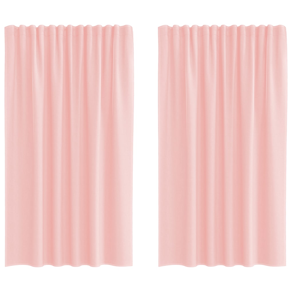 Voile Vorhänge mit Schlaufen 2 Stk. Rosa 140x175 cm