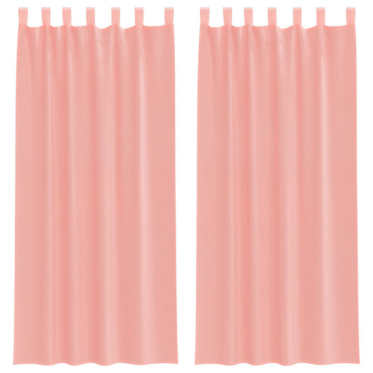 Voile Vorhänge mit Schlaufen 2 Stk. Rosa 140x225 cm