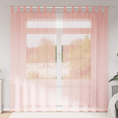 Voile Vorhänge mit Schlaufen 2 Stk. Rosa 140x225 cm