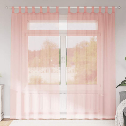 Voile Vorhänge mit Schlaufen 2 Stk. Rosa 140x225 cm