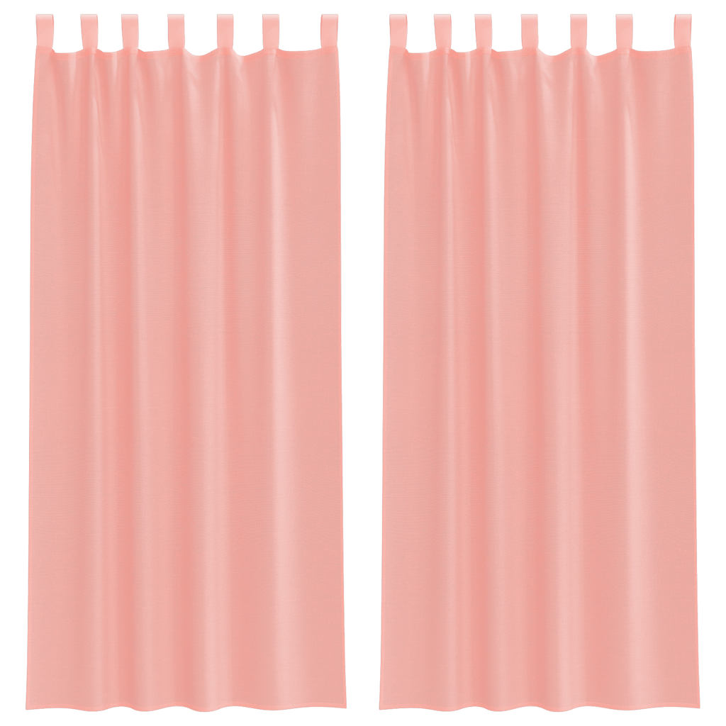 Voile Vorhänge mit Schlaufen 2 Stk. Rosa 140x245 cm