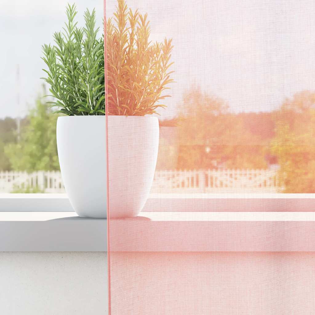 Voile Vorhänge mit Schlaufen 2 Stk. Rosa 140x260 cm