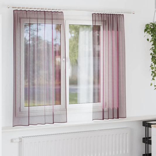 Voile Vorhänge mit Schlaufen 2 Stk. Lila 140x140 cm