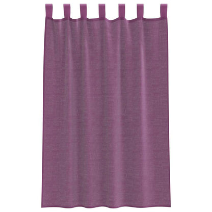 Voile Vorhänge mit Schlaufen 2 Stk. Violett 140x175 cm