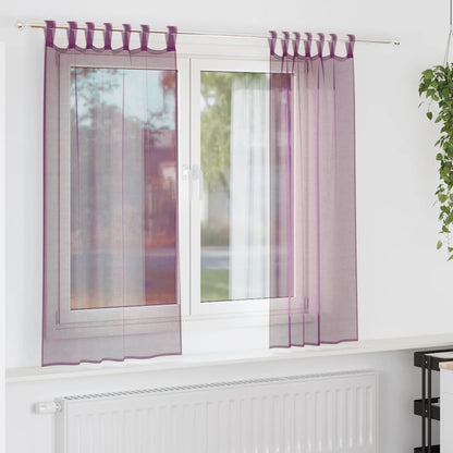 Voile Vorhänge mit Schlaufen 2 Stk. Violett 140x175 cm
